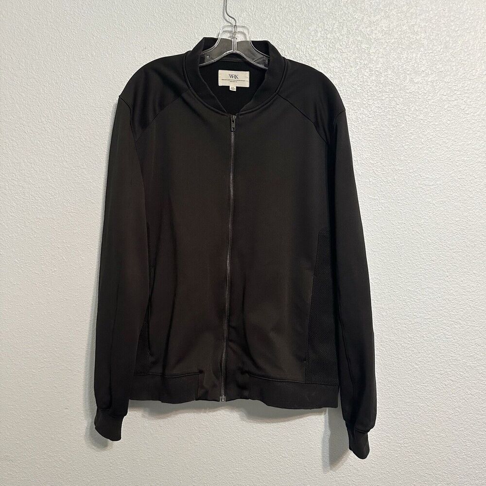 WRK Bomber Jacket Full Zip Mens Size 2XL Black Work Rest Karma XXL
